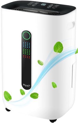 20L/Day Home Dehumidifier, Removes Condensation, Humidity, Damp, Moisture & Purifies Air Quality. Clothes Drying, Continues Drainage, Auto-Off, 24 Hours Timer for Homes, Offices, Basements, Laundry