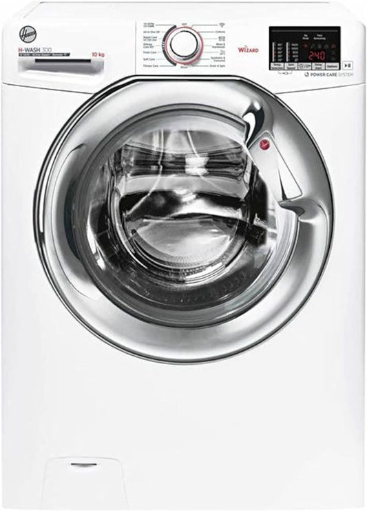 10KG 1400RPM Washing Machine- White with Chrome Door